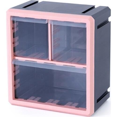 Stackable Vanity Case Set Stackable Tabletop Organizer Holder Sliding Drawer Style Storage Slots Skincares Holder