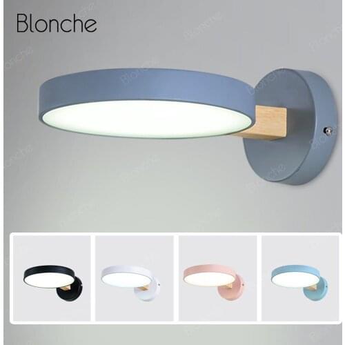 LED Modern Wall Lamp Nordic Wood Wall Light Bedroom Dimmable Bedside Lamp Eye Protection Sconce for Living Room Study Luminaire