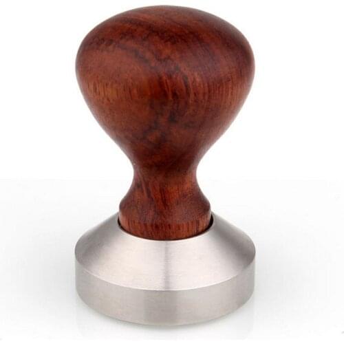 Free shipping Espresso Coffee Tamper Wooden Handle with stainless stell base 49MM 51MM 53MM 57MM 58MM my bottle tea set cup