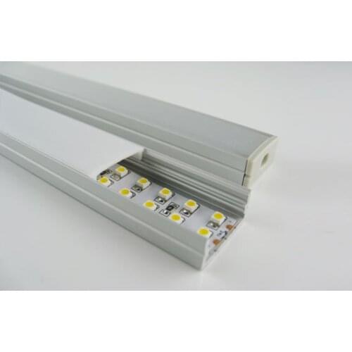 1m/3.3ft U-shape Aluminum Channel for Surface and Recessed Single/dual Row LED Strip with Opal Cover,End Caps and Mounting Clips