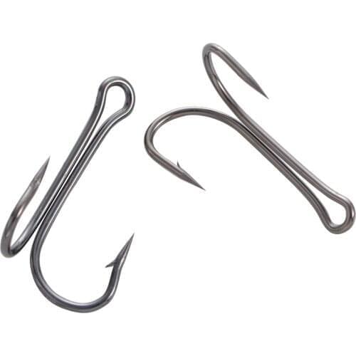10 Pcs/lot Double Fishing Tackle Hook Carbon Steel Crank Barbed Jig Hook Carp Fishing Soft Lure Accessories