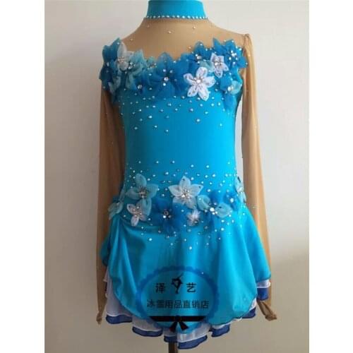 2016 Custom Ice Skating Dresses For Girls New Brand Vogue Figure Skating Competition Dress For Women DR3037
