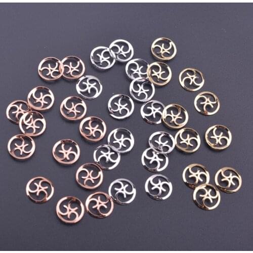 50pcs C6364 7mm Round Silver Plated Beads Caps Rose gold color Bead End Cap DIY Brass Jewelry Accessories