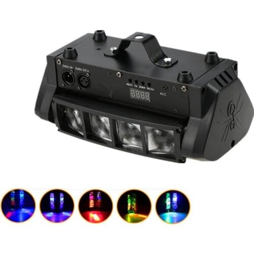 8x10W Mini LED Spider Light/Sound DMX512 Control RGBW Beam Effect Stage Moving Head Light Good For DJ Disco Party Show LED Lamp