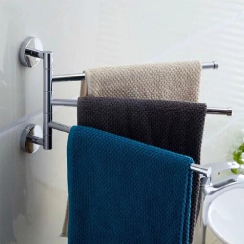 Freeshipping BAKALA Fashionable space aluminum 3 bars flexible 180 degree rotating moving Towel rack towel rail towel rod