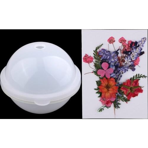 Large Round Sphere Ball 100mm Silicone Mould Crystal Resin Casting Mold + Real Dried Flower for DIY Flowers Ornaments Craft
