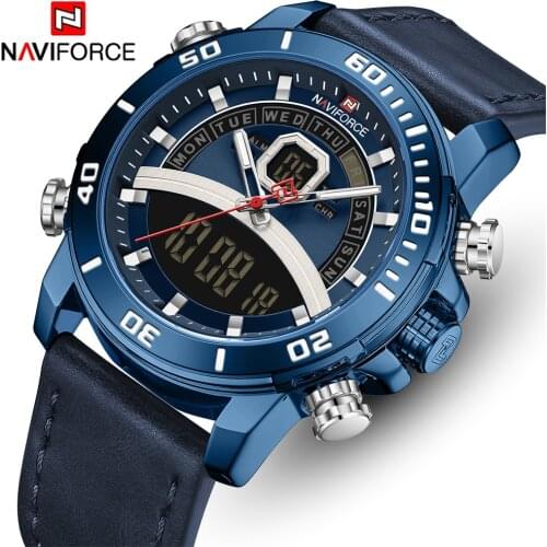 2020 New NAVIFORCE Men Watches Fashion LED Dual Display Watch Mens Chronograph Sports Waterproof Wristwatch Relogio Masculino