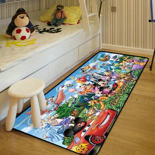 Disneyland 95 Cars Lightning McQueen Door Mat Dumbo Mickey Kids Boys Girls Game Mat Bedroom Kitchen Carpet Indoor Bathroom Mat