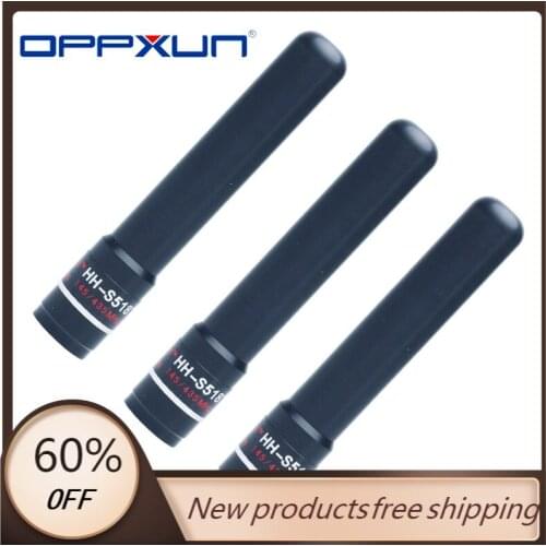 OPPXUN HH S518 SMA Male 144 430MHz High Gain Dual Band Short Antenna Two Way Radio Aerial For Vertex iCOM iRadio Baofeng KSUN