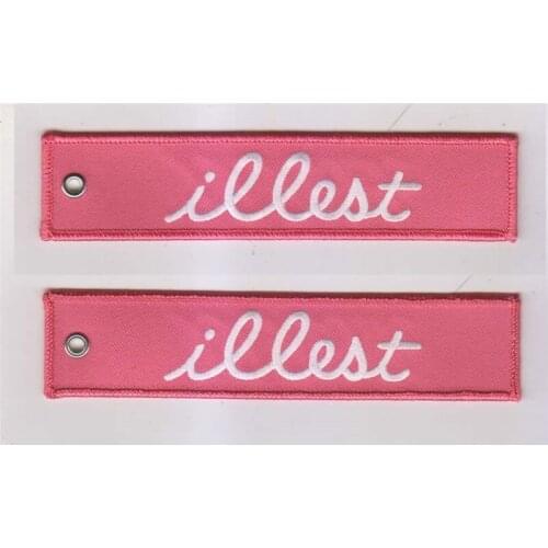 Illest Embroidered Keychain with Customized Embroidered Logo, Accept Any Color and Size