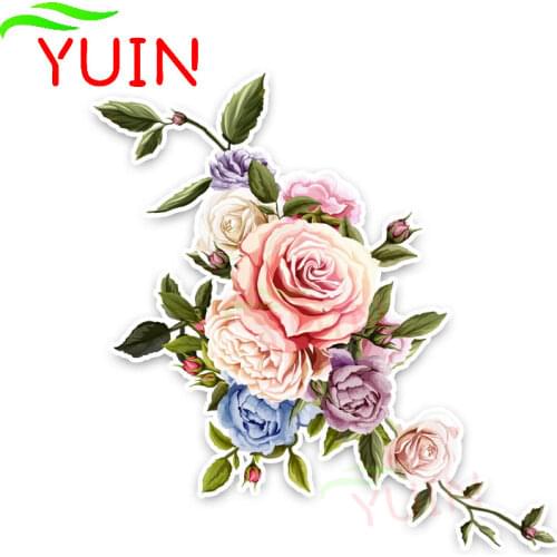Interesting Beautiful Roses Flowers Car Sticker Motorcycle Accessories Fashion PVC Graphic Decoration High Quality Decal 13*13cm
