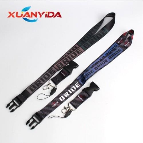 JDM Style Bride Logo Lanyard Cellphone JDMRefitting Racing Car Keychain ID Holder Mobile Neck Strap with Quick Release