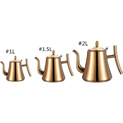 Commercial Hotel Restaurant Tea Kettle Teapots Thick Stainless Steel Material Teapots Flower Teapots for Home Restaurant