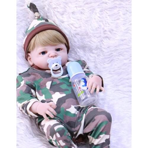 Boy dolls reborn 22"55cm full silicone reborn baby dolls can sit and lie real true looking child sleeping doll toys