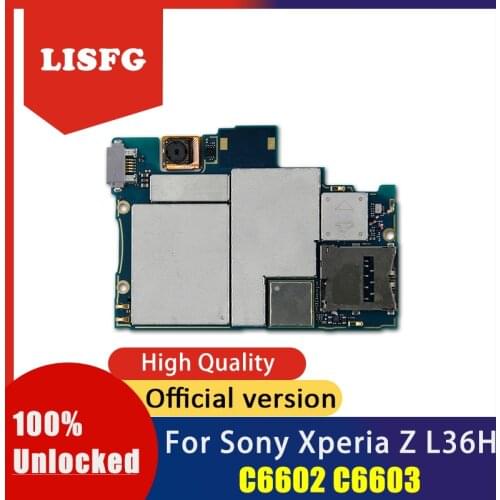 Full Work Motherboard For Sony Xperia Z L36H C6603 C6602 100% Unlocked Mainboard With Android System Logic board With Full Chips
