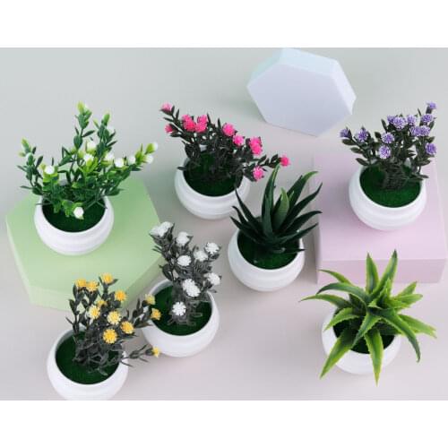 Mini Artificial Aloe Vera Bonsai Small Simulation Tree Potted Artificial Flower Desk Potted Ornaments Home Decoration Crafts