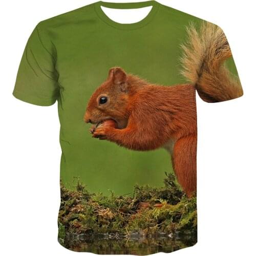 3d Tshirt Animal T-shirt Men Squirrel Tshirt Printed Hilarious Anime Clothes Harajuku T-shirts 3d Street Shirt Print