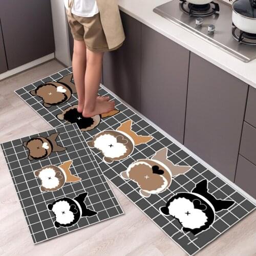 Fashionable Simple Nordic StyleWaterproof Kitchen Floor Mat Household Carpet Long Strip Door Mat Modern Home Decor