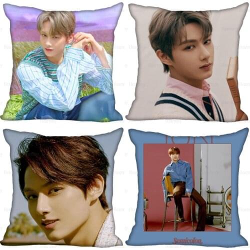 KPOP Seventeen JUN Pillow Cover Bedroom Home Office Decorative Pillowcase Square Zipper Pillow Cases Satin Fabric 0512