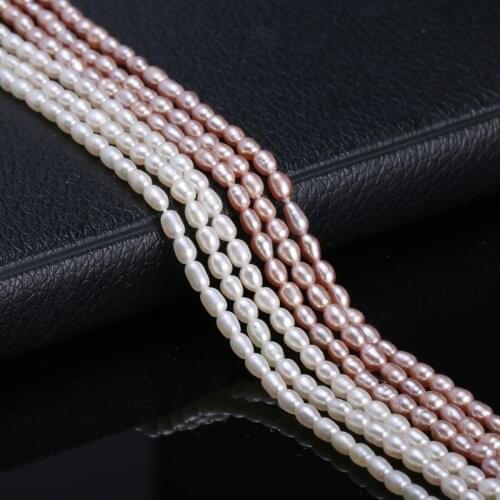 Hot Natural Freshwater Pearl Rice Shape Pearls Beads Elegant For Jewelry Making Bracelet Necklace Accessories Gift Size 4-5mm