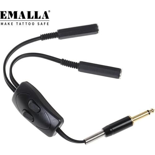 Professional Dual Connection Clip Cord Controller Tattoo Power Clip Cord Adapter Splitter Switch for Tattoo Machines Power
