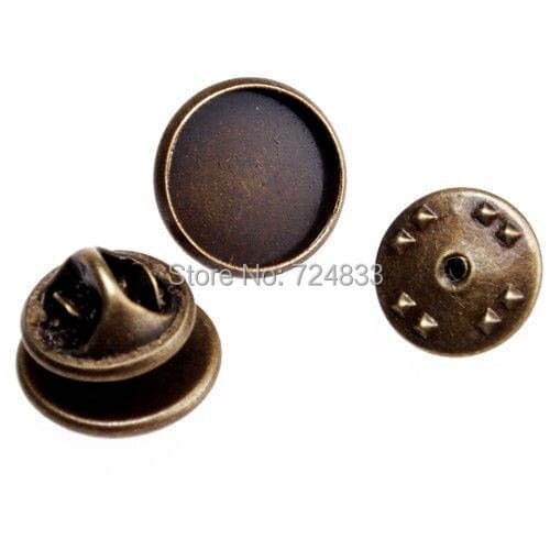 Blank Collar Clips Round Circle Bases Bezel Cabochon Settings Brooches Pins Back Findings Antique Bronze tone Bulk Wholesale