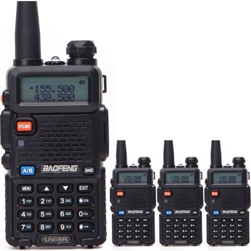 4 Pieces/lot Baofeng UV-5R Interphone VHF 136-174 MHz & UHF 400-520 MHz UV5R Dual Band Dual Display Walkie Talkie Two Way Radio