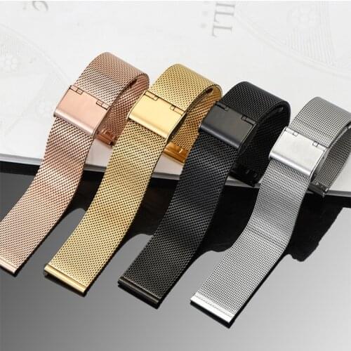 18mm 20mm 22mm Watch Band 304 Stainless Steel Milanese Strap Mesh Band Steel Strap Accessories Substitute DW Wristband