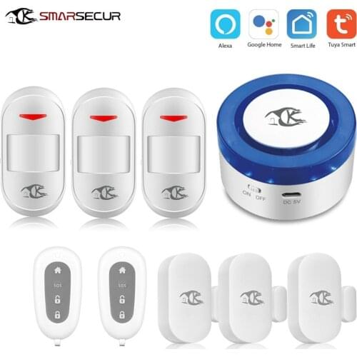 WiFi Home security alarm siren System smart life app control wifi alarm compatible alexa Google Home arm