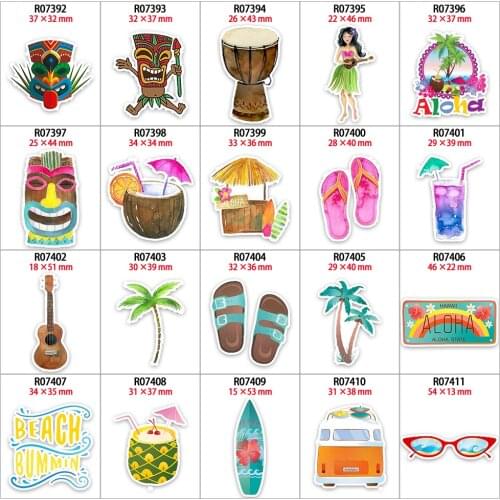 Charms Hawaii Flower Style Planar Resins Printed For Phone Case Handamde Earring Decor Material R0739 R0740 R0741