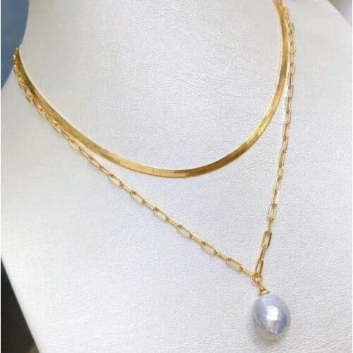 Jewelry 100% Natural freshwater Pearl pendant for women Hip hop letter necklace jewelry Baroque