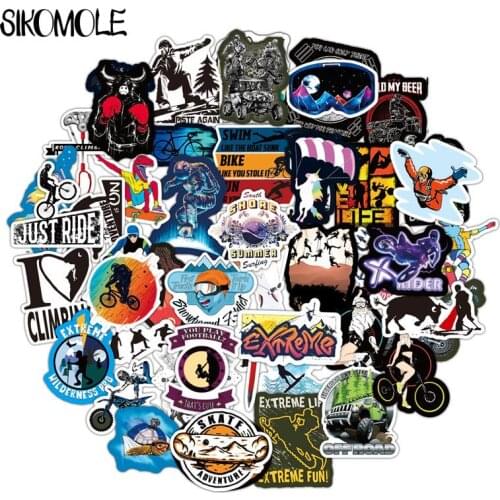 50 PCS Outdoor Surfing Stickers Sports Tropical Beach Surfing Waterproof Stickers To DIY Surfboard Car Skateboard Sticker F3