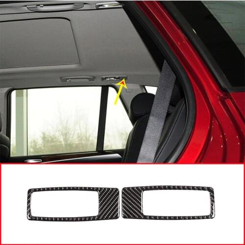 2pcs Carbon Fiber Car Rear Row Reading Lamp Frame Trim For BMW X5 E70 X6 E71 2008-2013 Accessories
