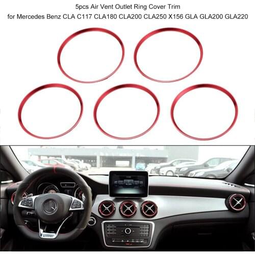 5pcs Air Vent Outlet Ring Cover Trim for Mercedes Benz CLA C117 CLA180 CLA200 CLA250 X156 GLA GLA200 GLA220