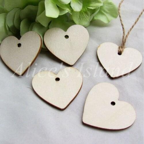 50Pcs Wooden Love Heart Wedding Card Wish Tree Gift Tags +Jute String 65mm*60mm Rustic Wedding Baby Shower gift DIY children