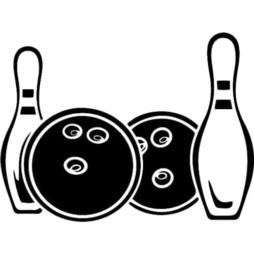 Car Stickers Funny Bowling Sports PVC Car Decoration Accessories Stickers Creative Waterproof Sunscreen Black/white,14cm*11cm
