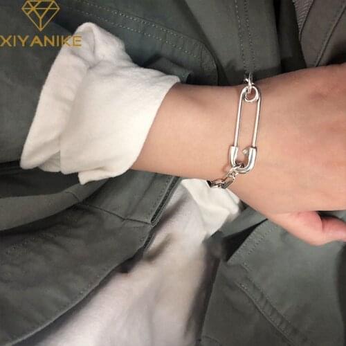 XIYANIKE 925 Sterling Silver Paper Clip Bracelet Female Unique Design Trendy Personality Jewelry Accessories Adjustable Gift