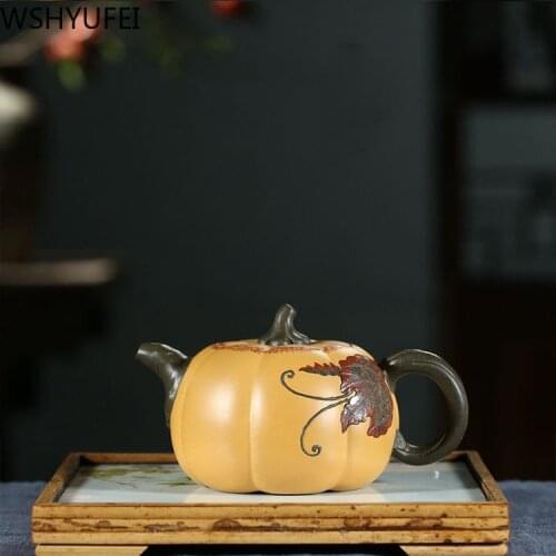 Large capacity 320ml Yixing Pumpkin tea pot purple clay filter teapot beauty kettle Handmade Boutique Customized Authentic