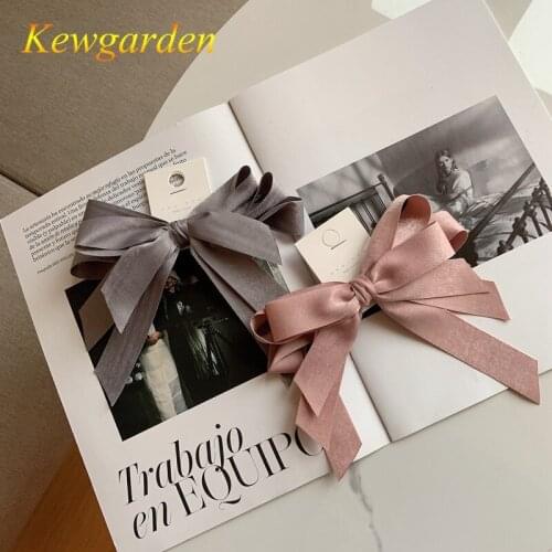 Kewgarden Childrens new hair clip girlish bow ribbon hair accessories 2pcs