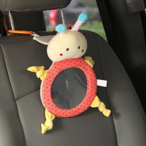 Baby Facing Mirror Cartoon Shape Adjustable Plush Car Baby Rearview Wide Application Safety Animal Style Seat Mirrors for Kids