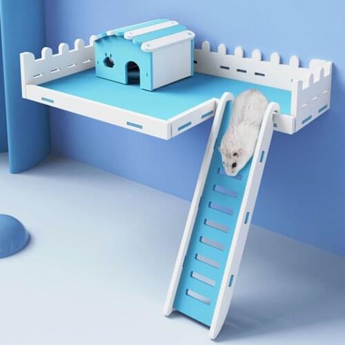 Double Layer Hamster Playing Standing Platform Safety Climbing Ladder Small Animals Cage Toys for Mouse Rat