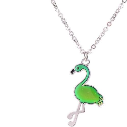 Flamingo Mood Neckalce Jewelry Mood Flamingo Pendant Temperature Change Color Feeling Emotional Color Girls Gift For Woman Magic