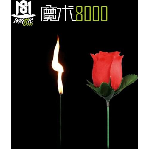 Torch To Flower Fire Magic Tricks Flame Change Into Rose Professional Magician Joke Illusion Magia Props