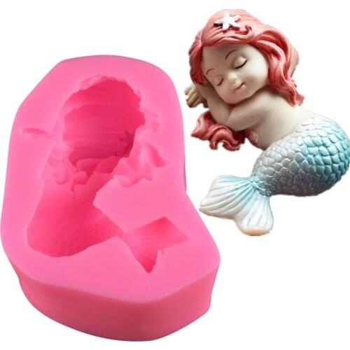 Hot Sale 3D Mermaid Silicone Soap Mold Cake Mold DIY Chocolate Candy Fondant Cake Baking Decorating Tools