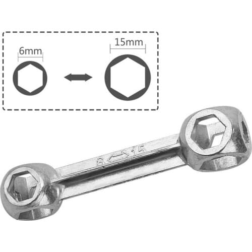 Bicycle Bike Cycle Mini Pocket Hexagon Wrench Spanner Multi Repair Tool Multipurpose Keychain Scooter Garage Gadget