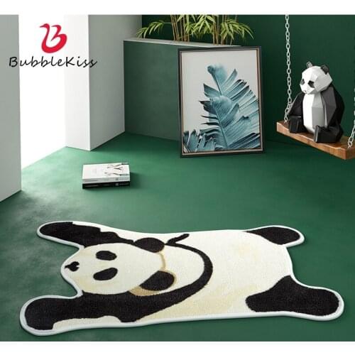 Bubble Kiss Panda Shape Bedroom Carpet Non-Slip Decor Carpets For Living Room Kids Room Soft Plush Carpet Water Absorption Rug
