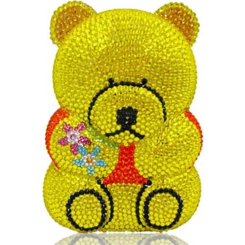 Fashion Pink/Yellow/Blue Crystal Ladies Evening Clutch Bag Black Gold Rhinestone Women Party Dinner Handbags Women Clutch Purses