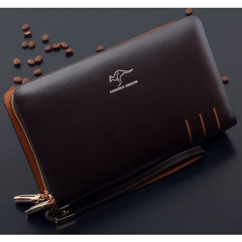 Men Bag Leather Handbag Male Clutch Bags Double Zipper Clutches Hand Bag for Man
