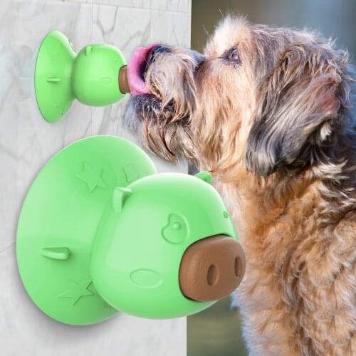 2021 new cute pig sucker dog toy licking plate catering rubber anti molars distraction multifunctional pet bath toy