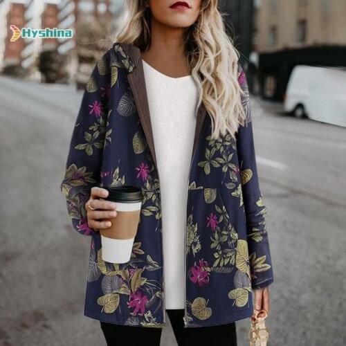 Original Womens Popular Cotton Hoodies Clothing Hemp Cotton Printed Cotton Jacket Plush Thickened Cotton Coat